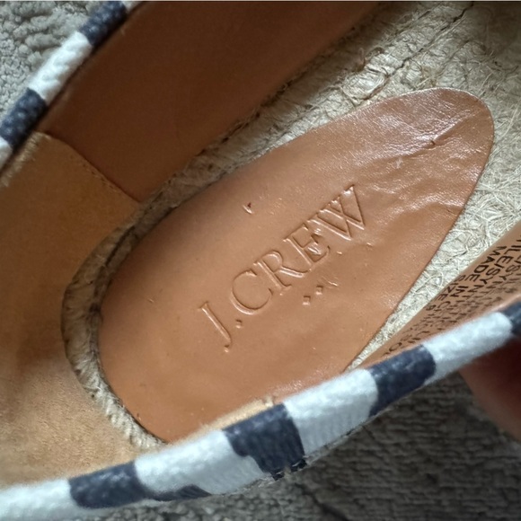 J Crew espadrilles slip on flats navy white striped 9 - Picture 3 of 11